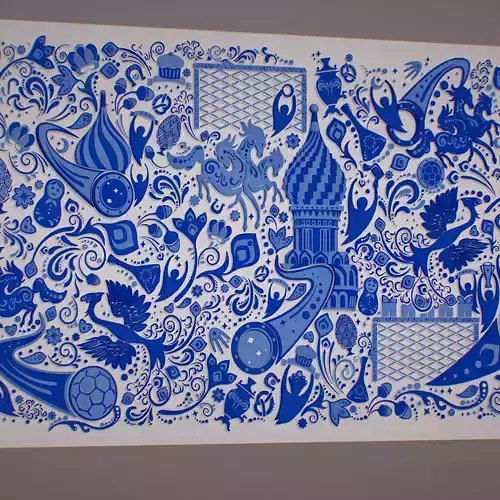 Russian geometric tile ornament decoration