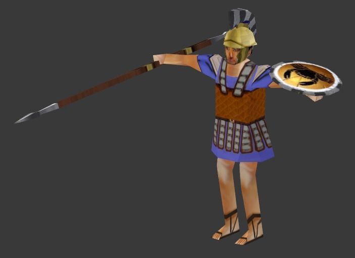 Lowpoly Hellenistic Hoplites Low-poly 3D model_2