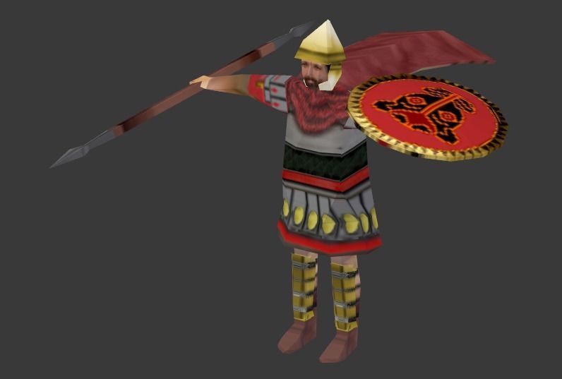 Lowpoly Hellenistic Hoplites Low-poly 3D model_4