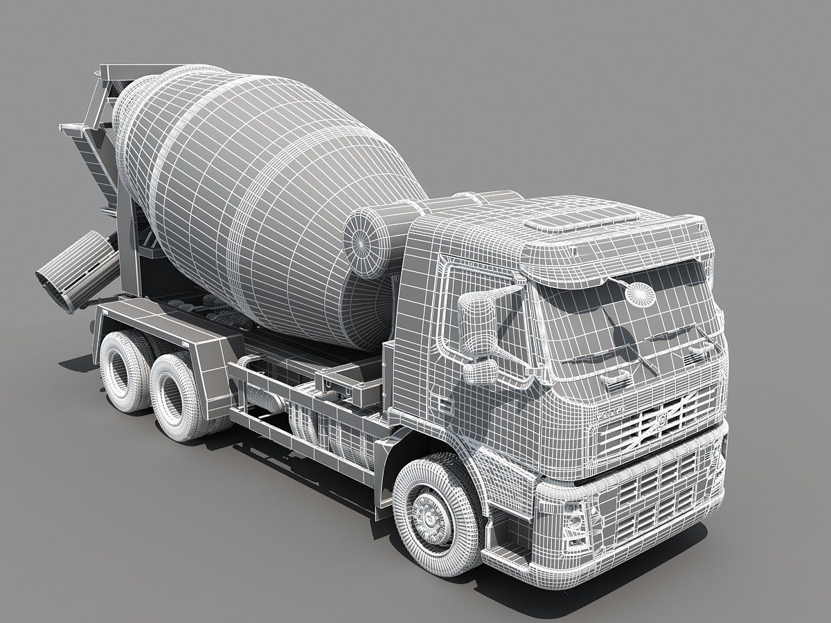 Collection Cement Mixer Concrete pumper 3D model_43
