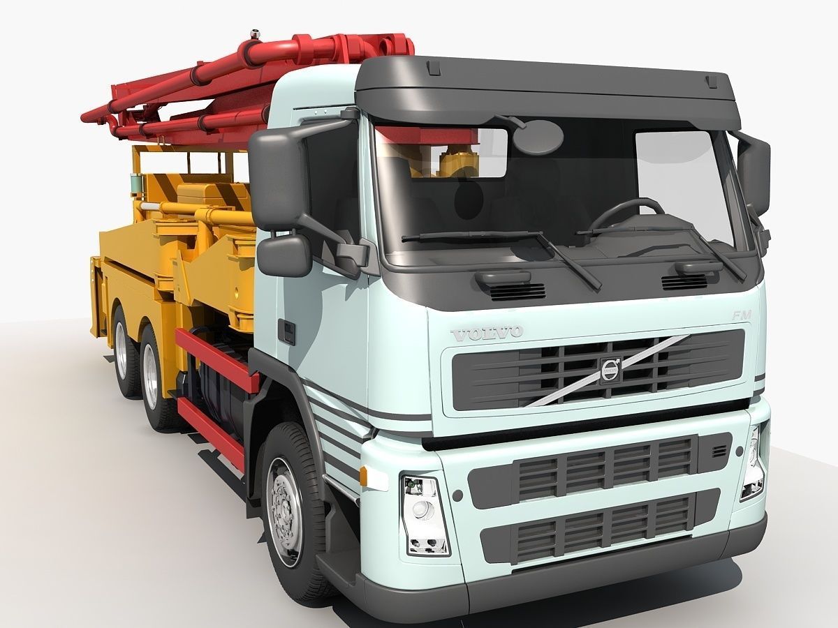 Collection Cement Mixer Concrete pumper 3D model_18