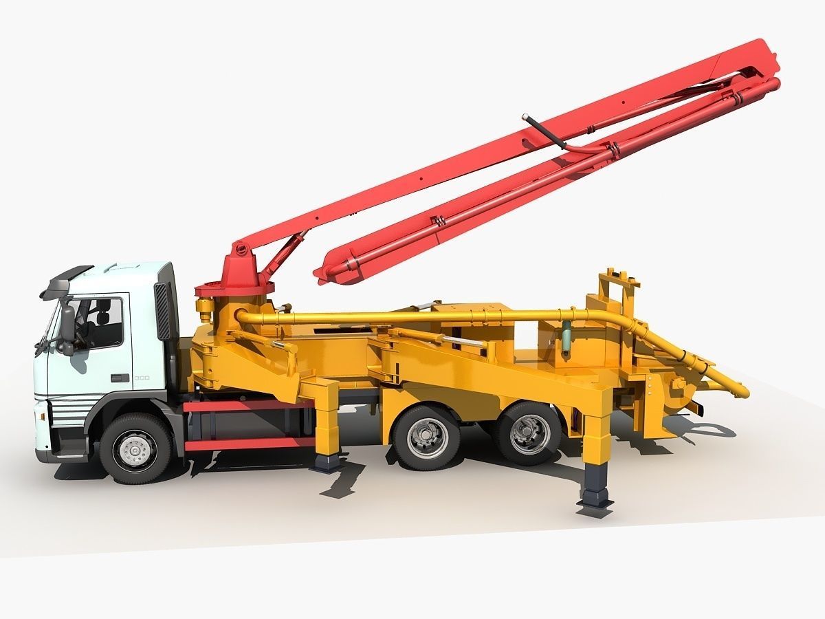 Collection Cement Mixer Concrete pumper 3D model_4