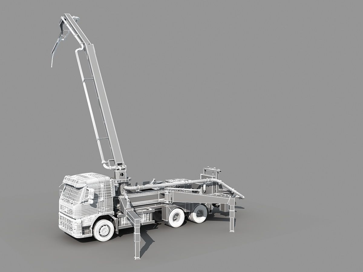 Collection Cement Mixer Concrete pumper 3D model_22
