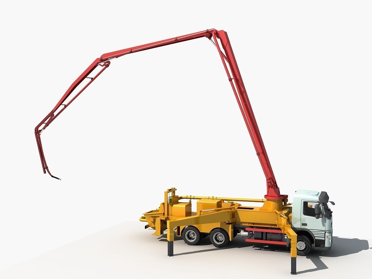 Collection Cement Mixer Concrete pumper 3D model_12