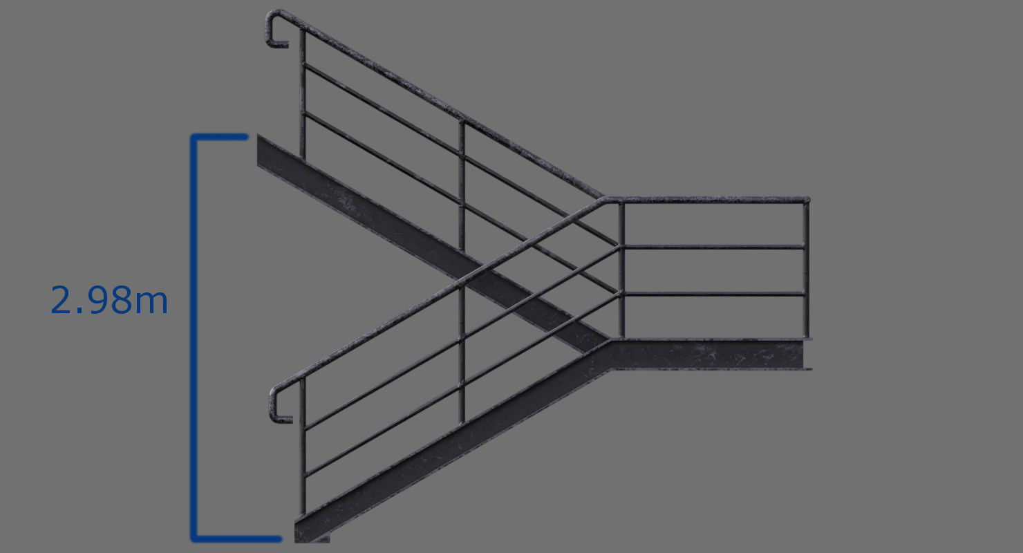 Stair 1B Low-poly 3D model_1