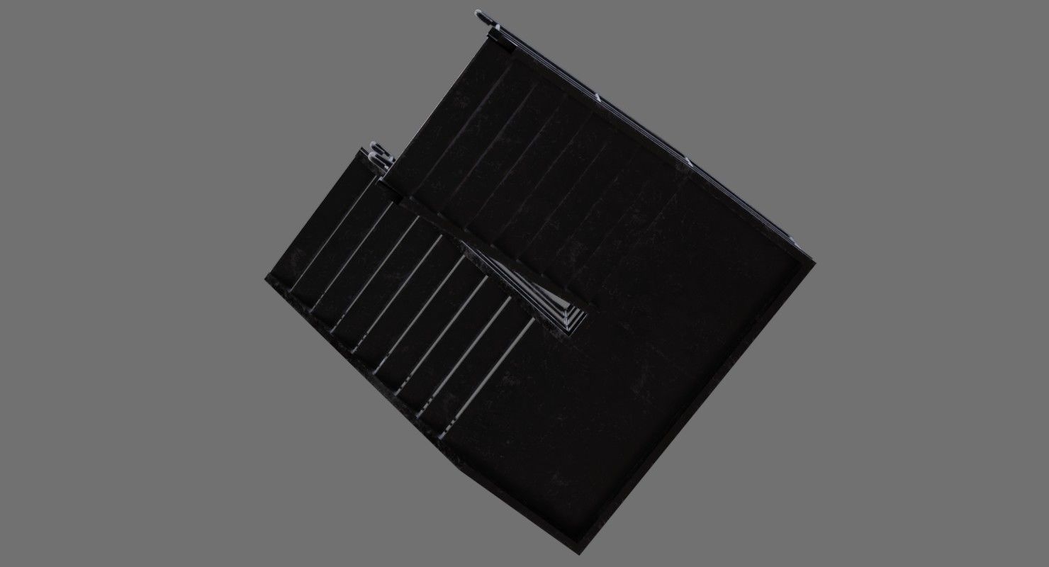 Stair 1B Low-poly 3D model_5