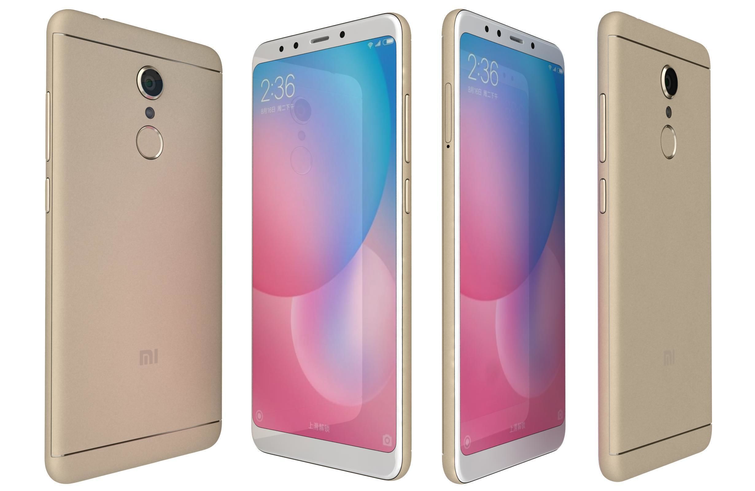 Xiaomi Redmi 5 Gold 3D model CGTrader