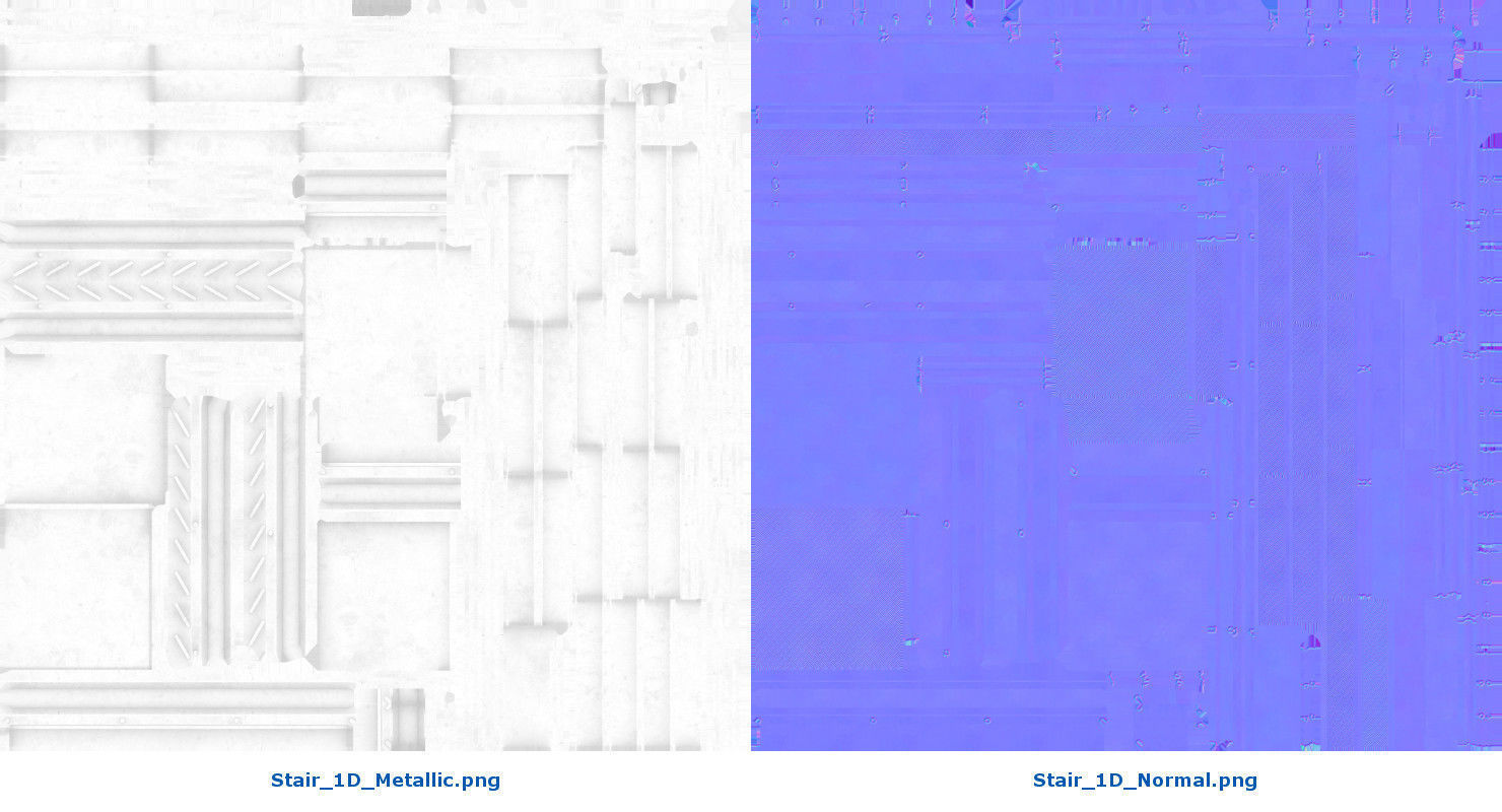 Stair 1D Low-poly 3D model_10