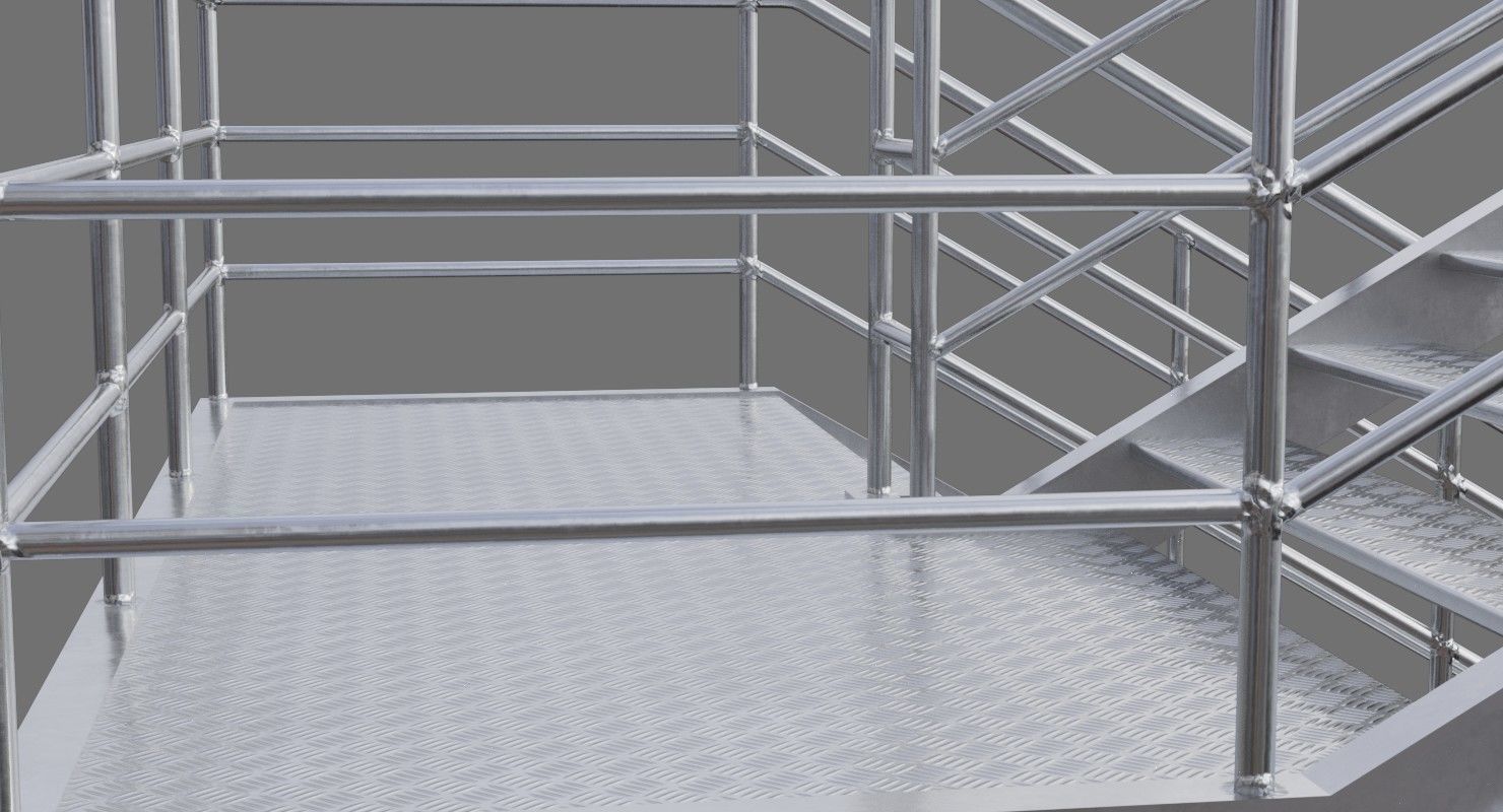 Stair 1D Low-poly 3D model_6