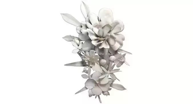 Flowers bunch Low-poly 3D model