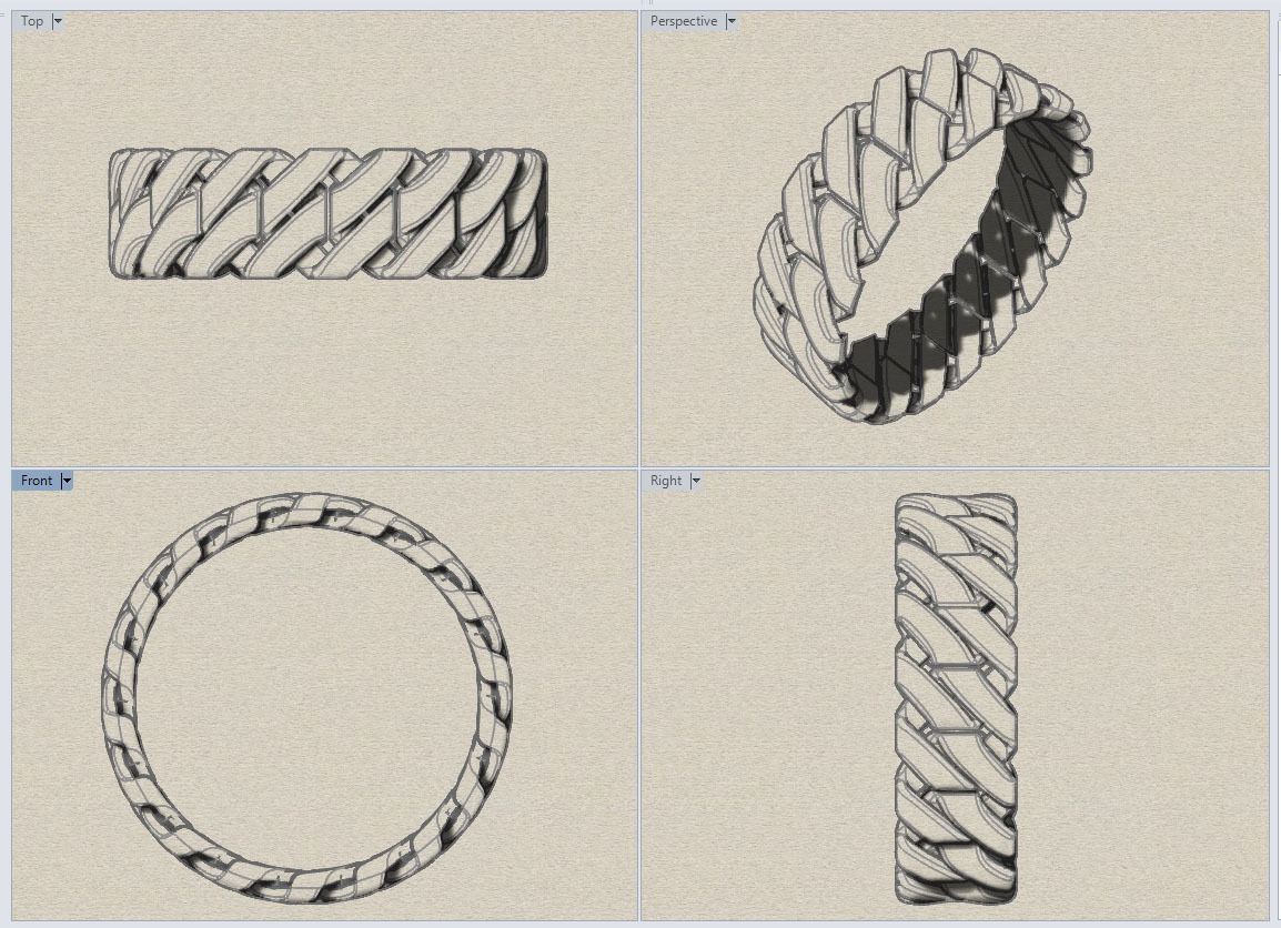 Chain Link Gents Ring - UK Size V 3D print model_6