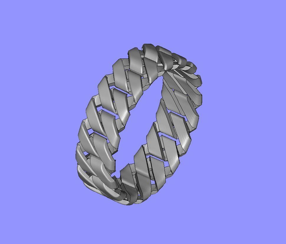 Chain Link Gents Ring - UK Size V 3D print model_5