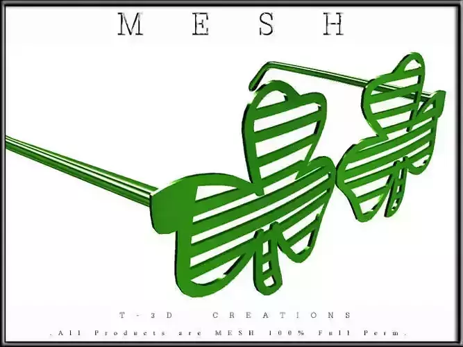 Shamrock Glasses Low-poly 3D model