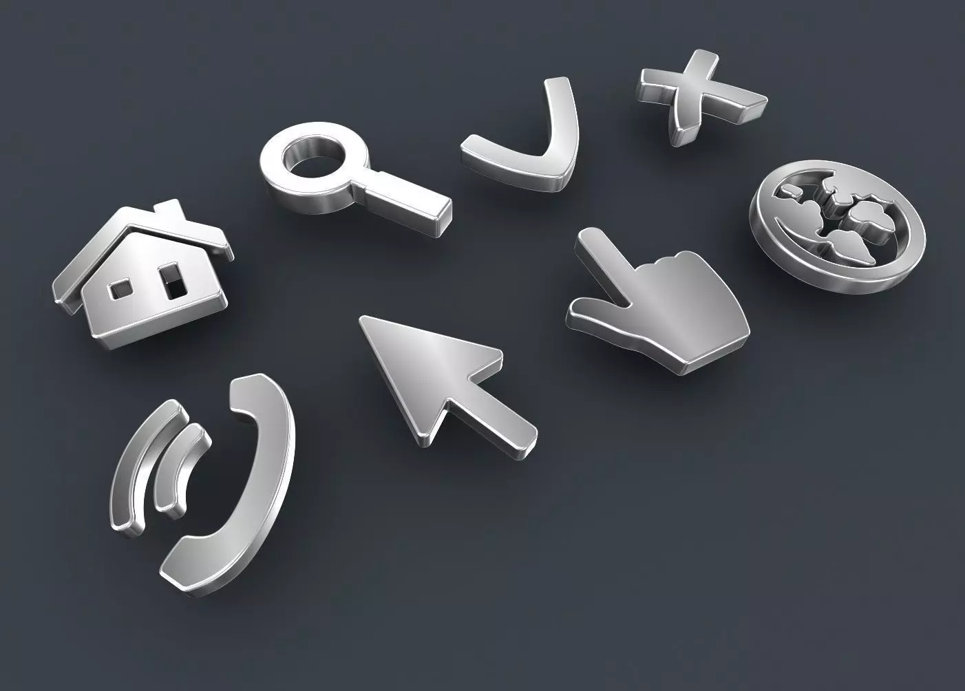 Web 3D icons set  3D model_0