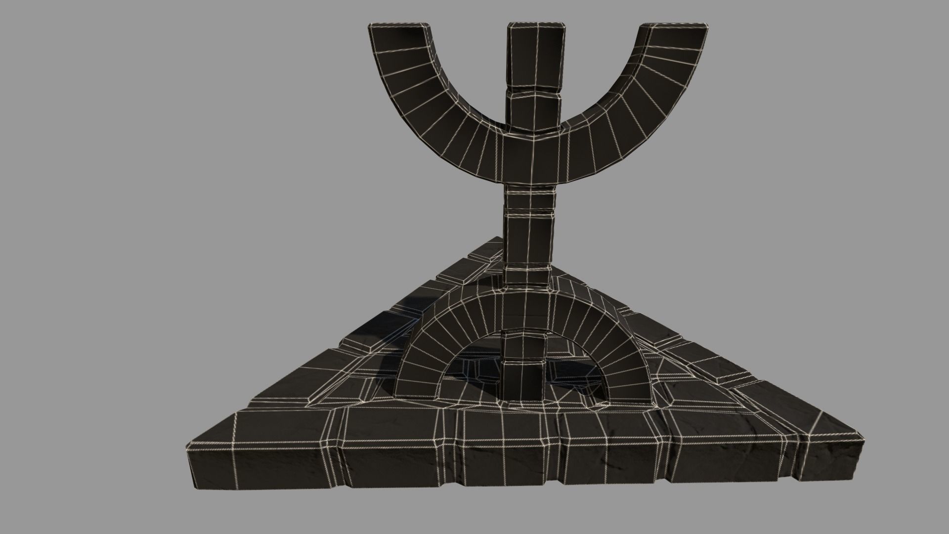 Totem stone monument with sign Low-poly 3D model_10