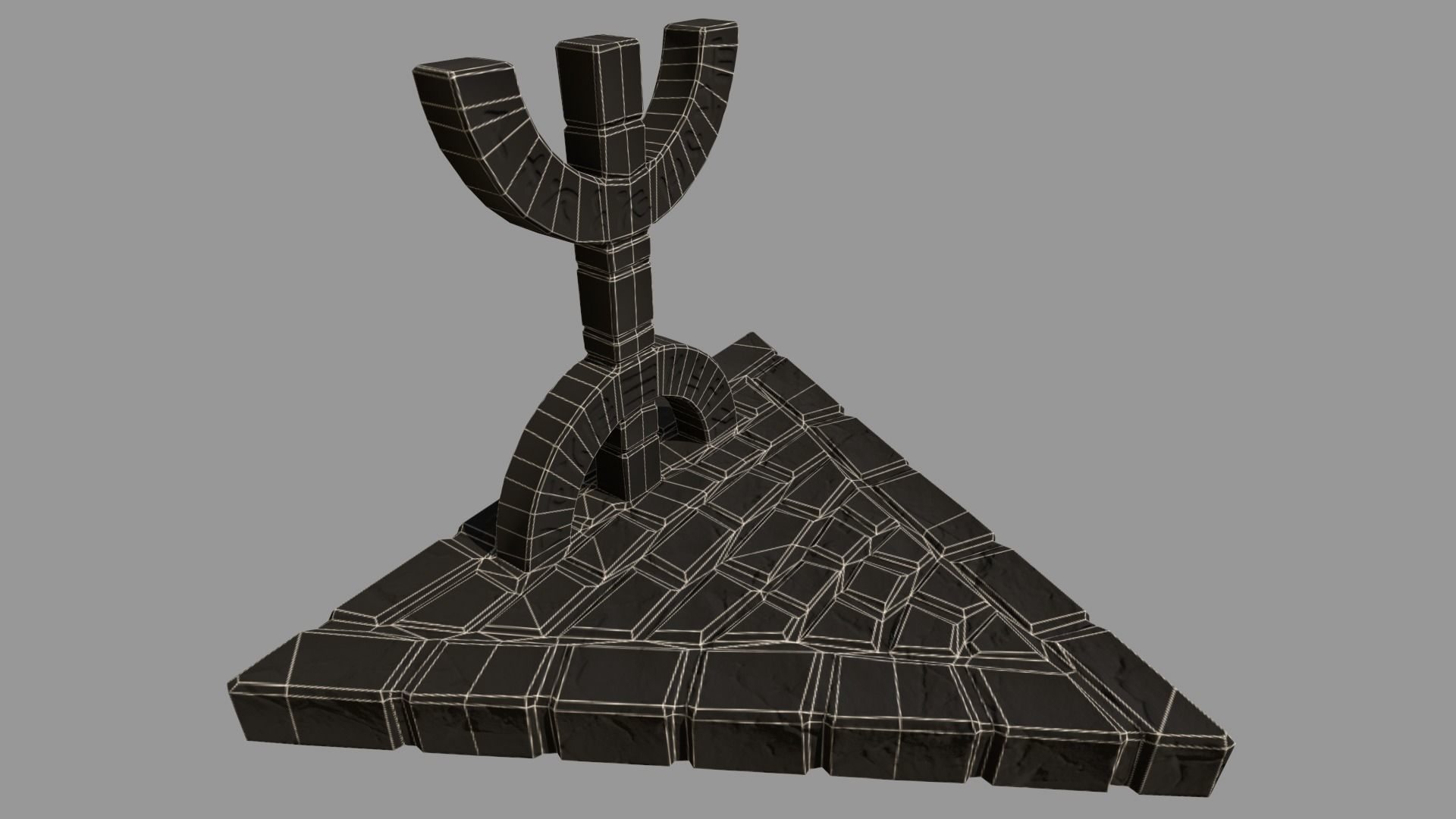 Totem stone monument with sign Low-poly 3D model_11