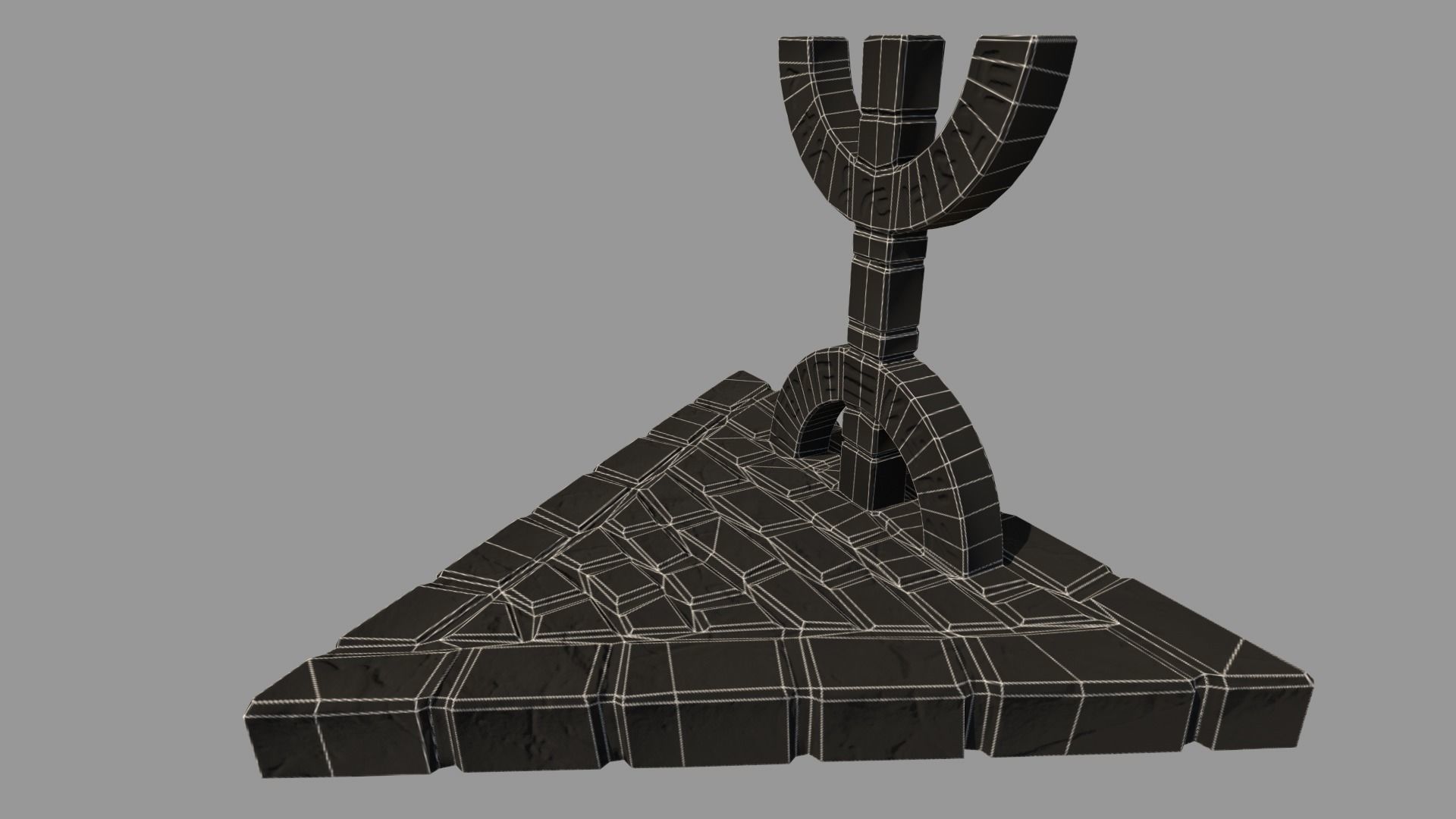 Totem stone monument with sign Low-poly 3D model_13