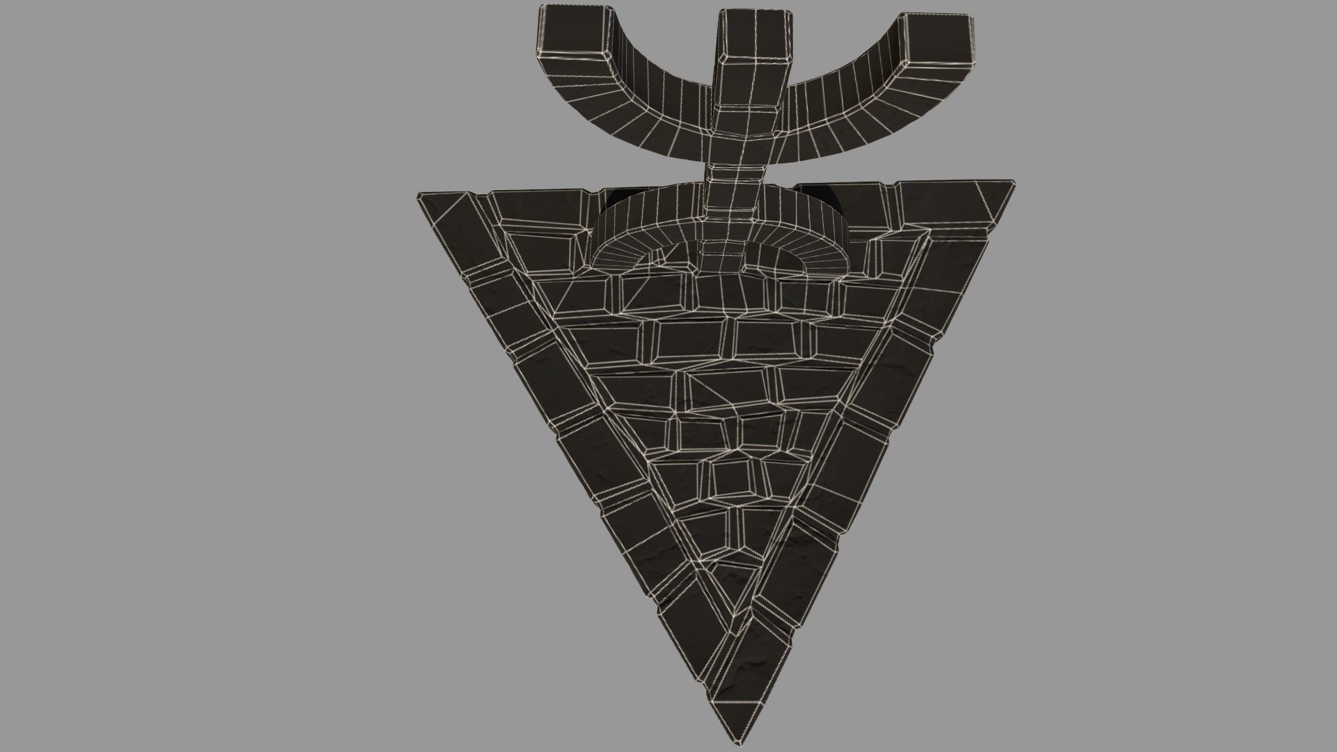 Totem stone monument with sign Low-poly 3D model_12