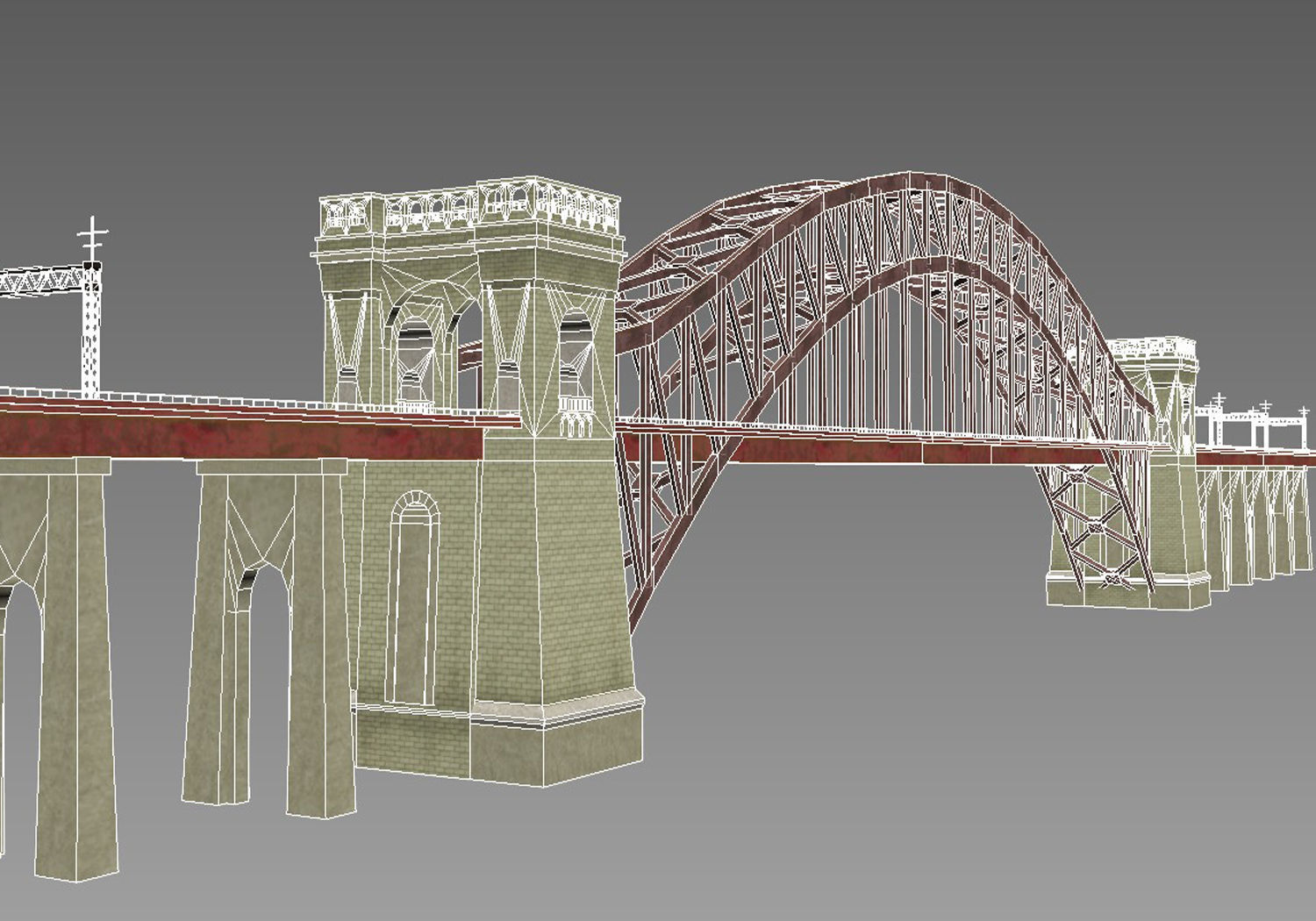 Hell Gate Bridge Low-poly 3D model_7