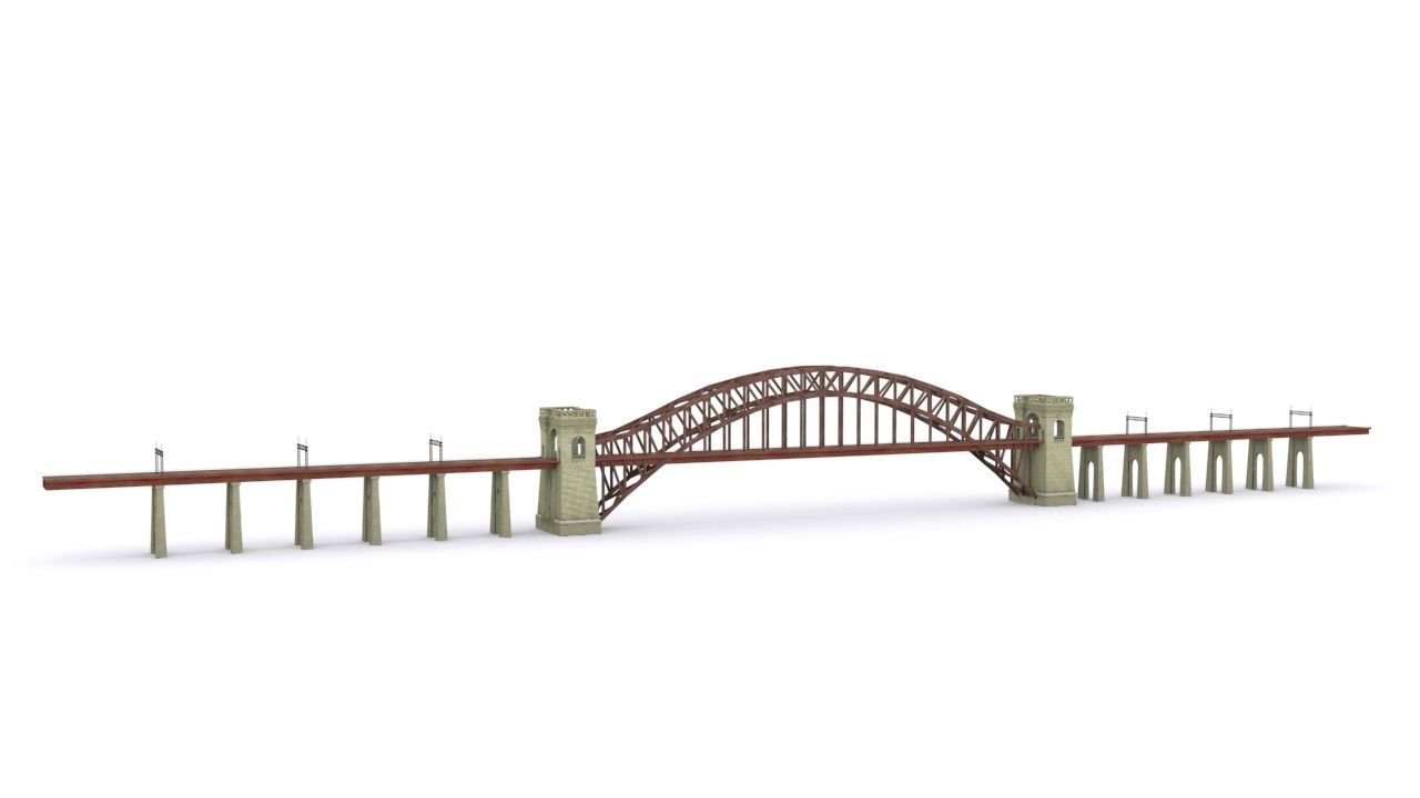 Hell Gate Bridge Low-poly 3D model_6