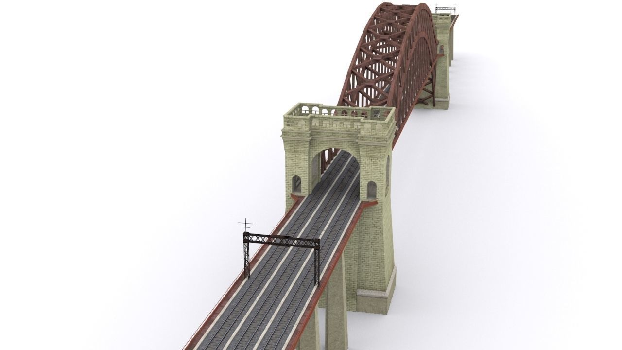 Hell Gate Bridge Low-poly 3D model_3