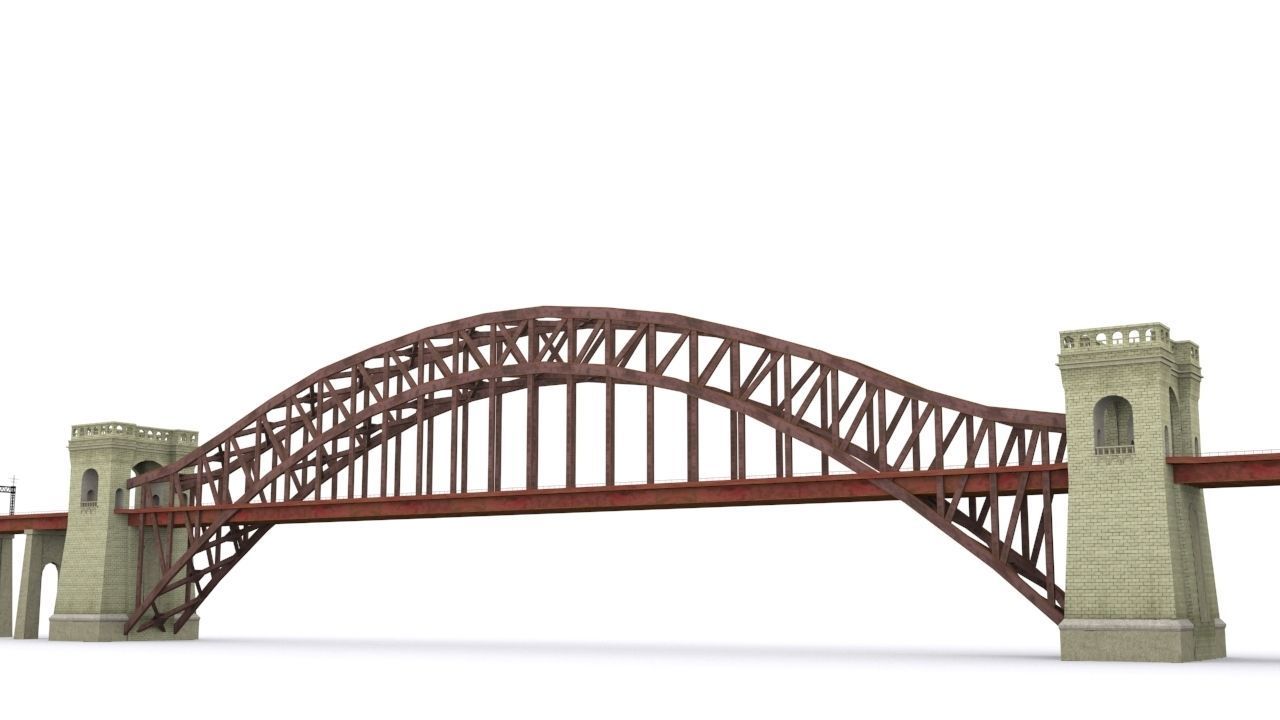 Hell Gate Bridge Low-poly 3D model_2