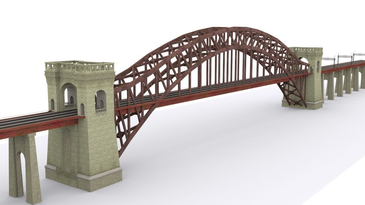 Hell Gate Bridge Low-poly 3D model_1