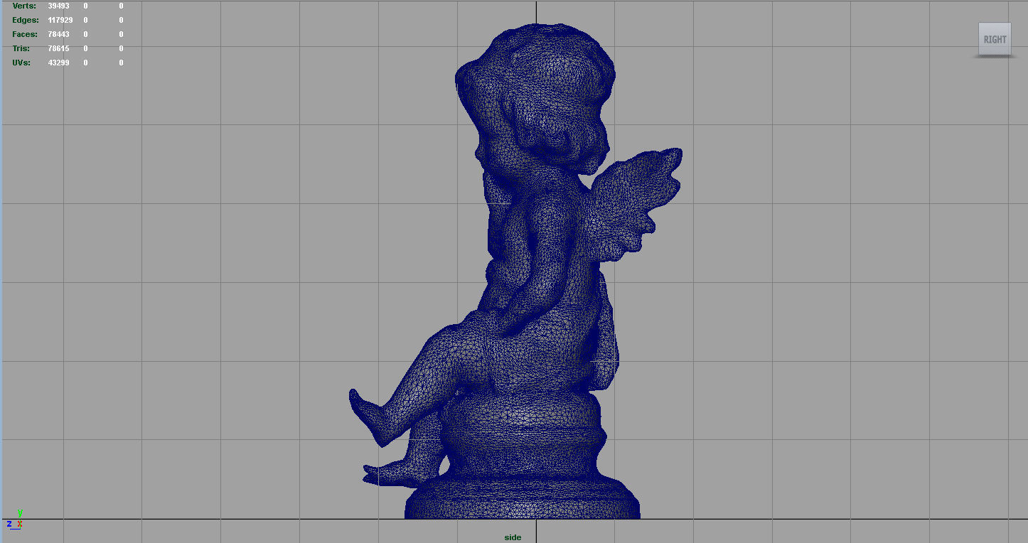 Cupid figurine Low-poly 3D model_11