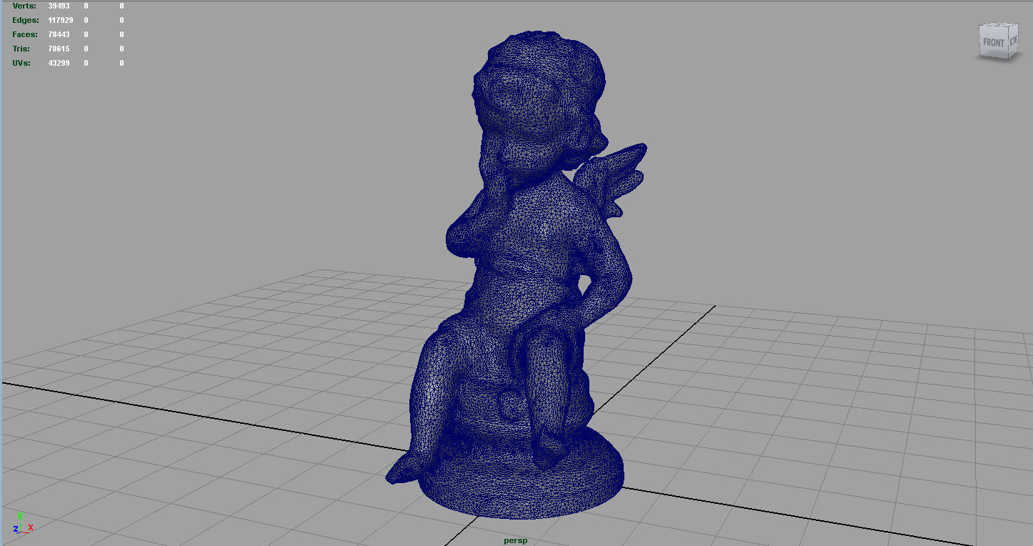 Cupid figurine Low-poly 3D model_4