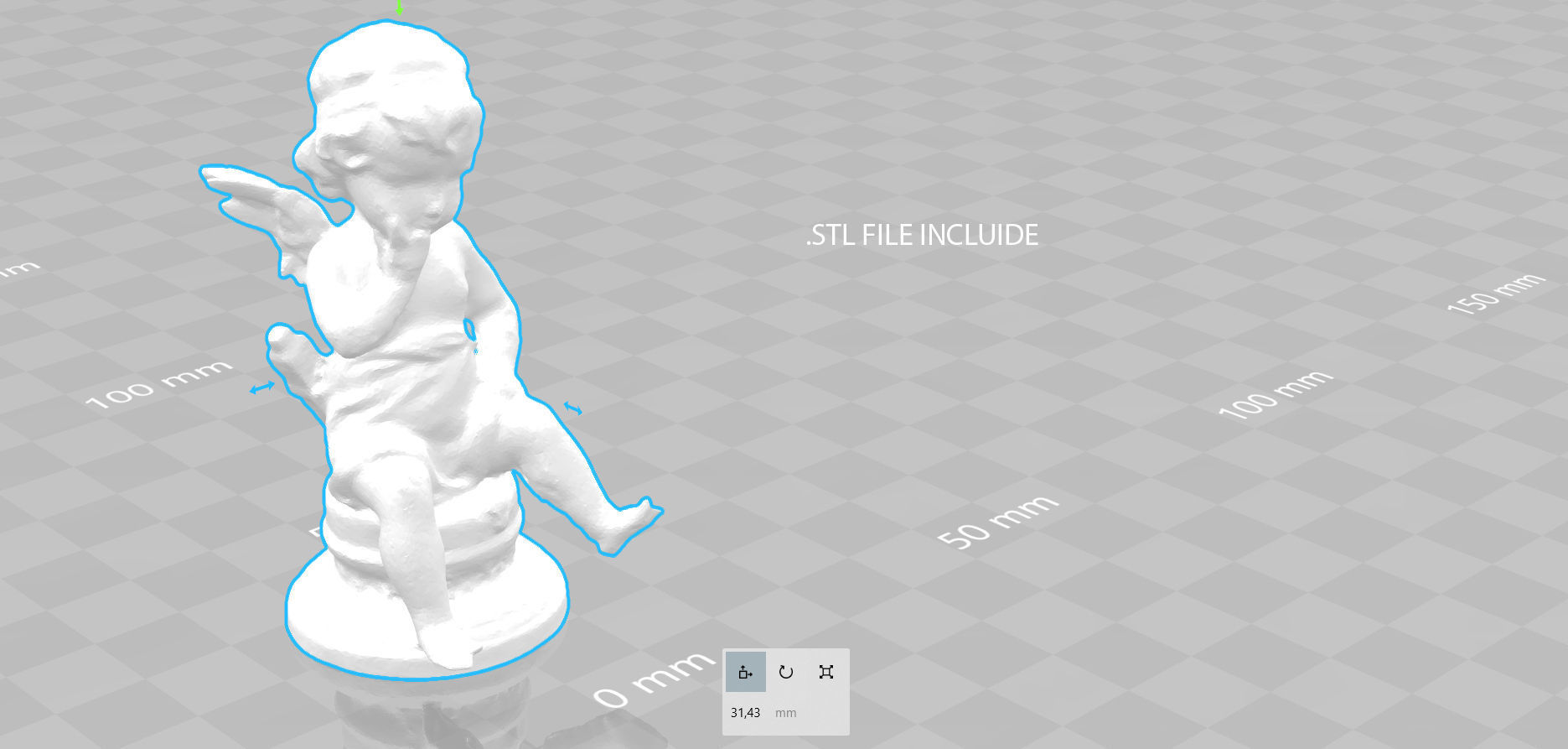 Cupid figurine Low-poly 3D model_12