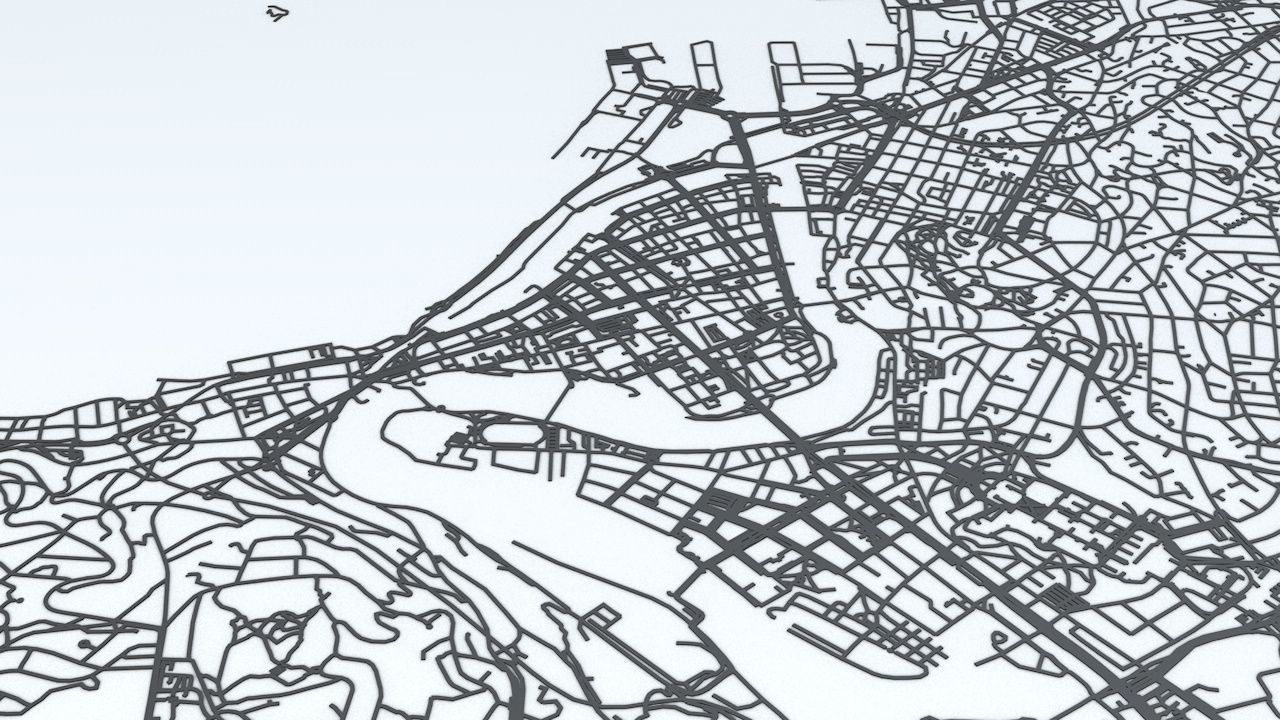 Trondheim Area Road Network and Streets 3D model_4