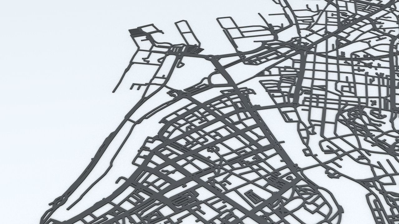 Trondheim Area Road Network and Streets 3D model_2