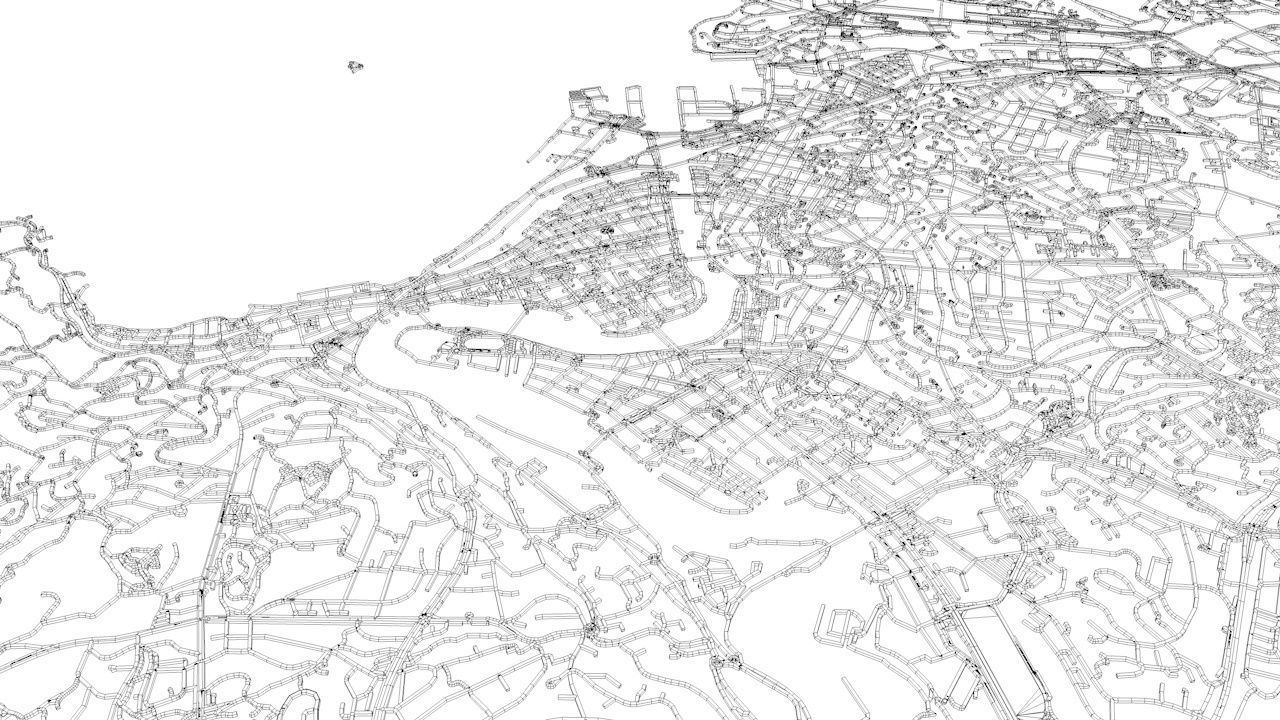 Trondheim Area Road Network and Streets 3D model_9