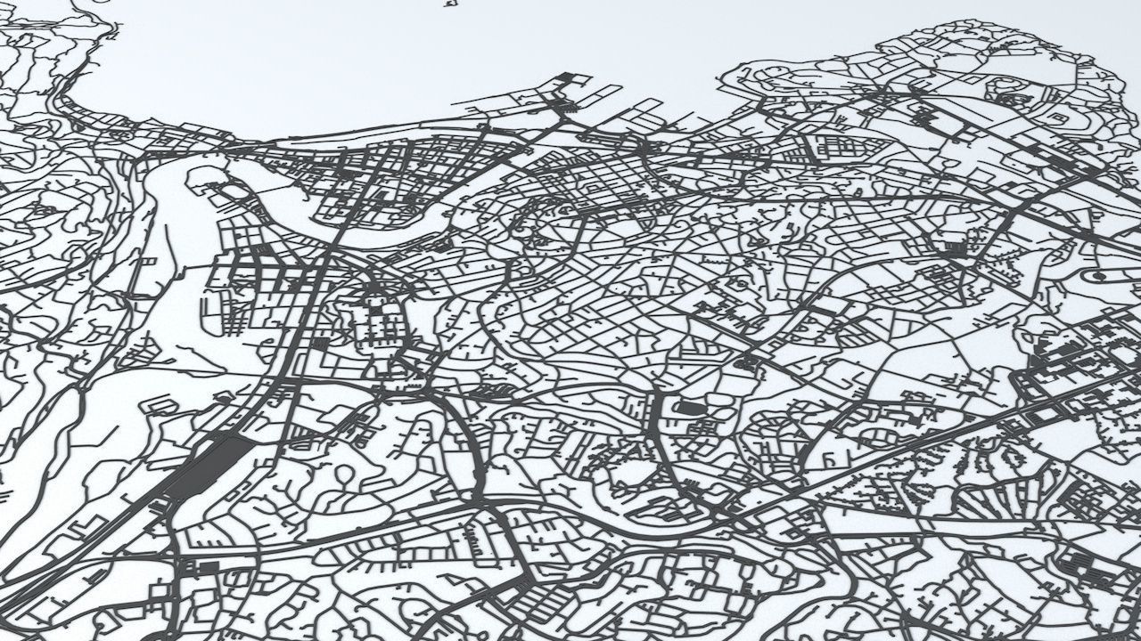 Trondheim Area Road Network and Streets 3D model_5