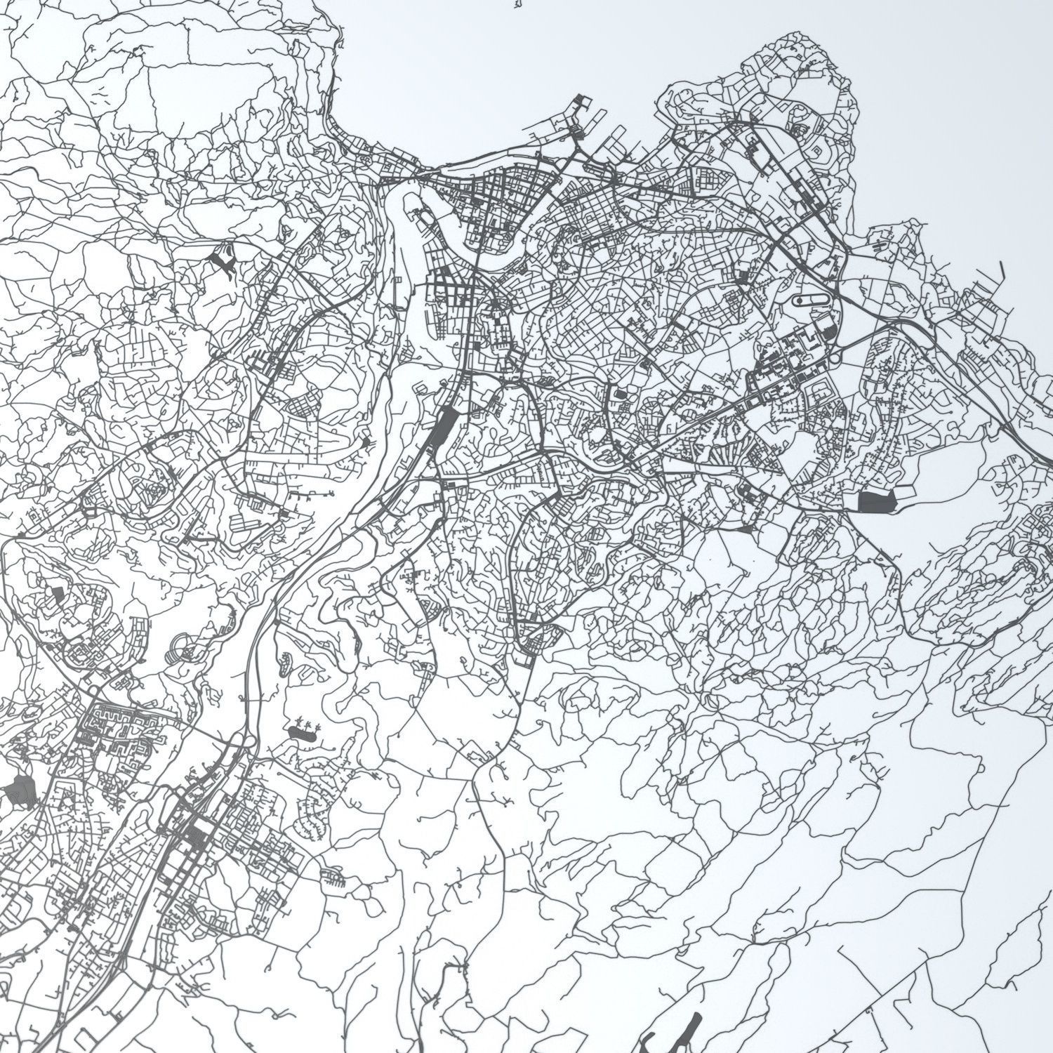Trondheim Area Road Network and Streets 3D model_6