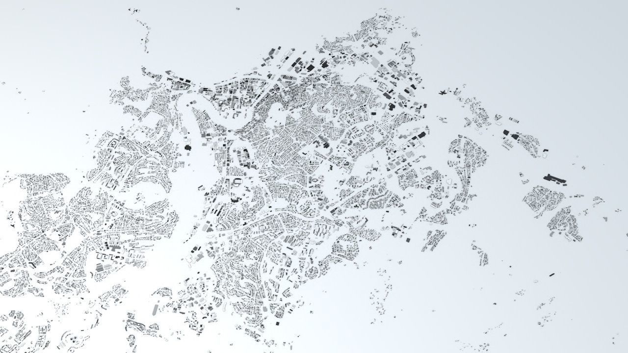 Trondheim Area Streets and Buildings 3D model_1