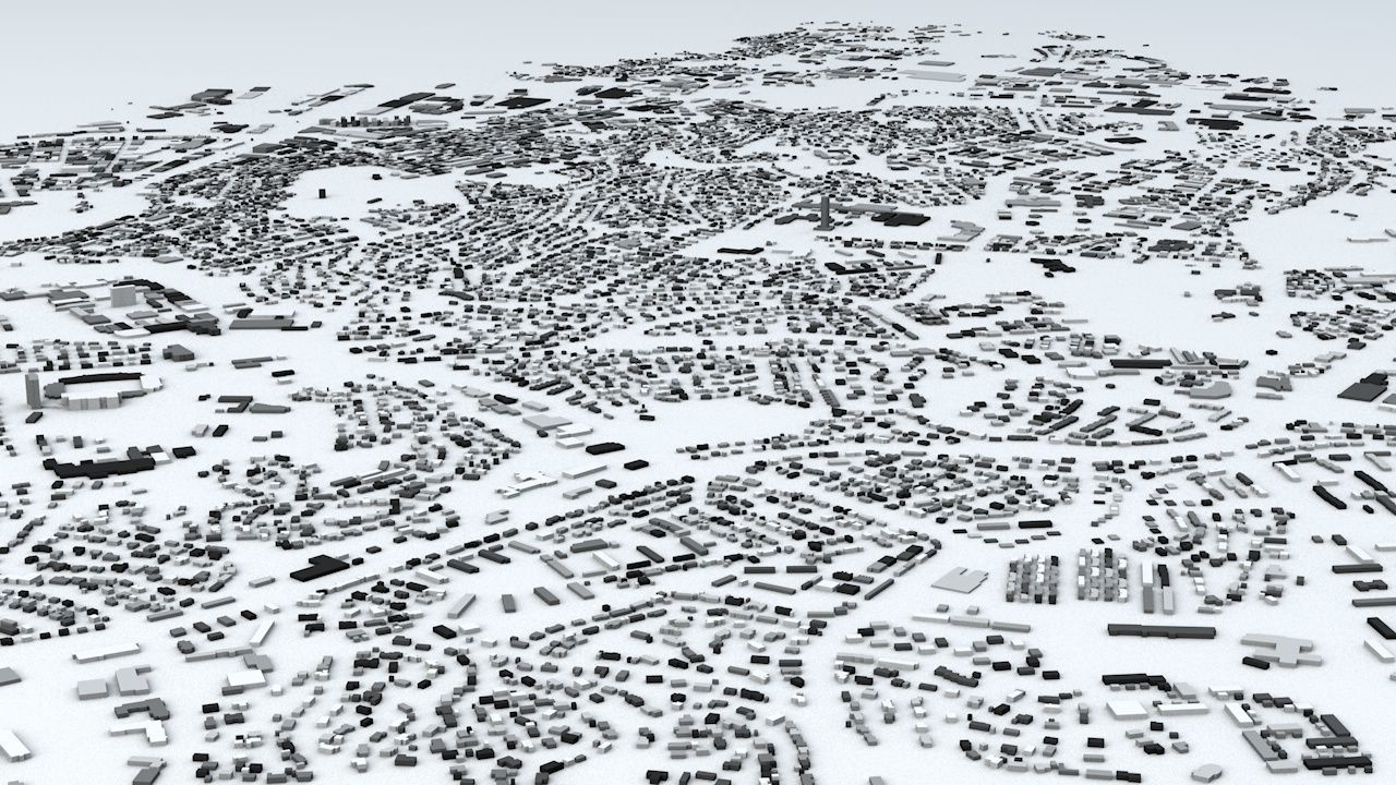 Trondheim Area Streets and Buildings 3D model_7