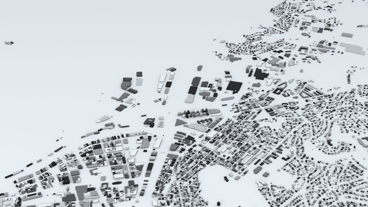 Trondheim Area Streets and Buildings 3D model_6