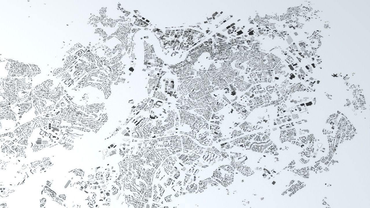 Trondheim Area Streets and Buildings 3D model_3