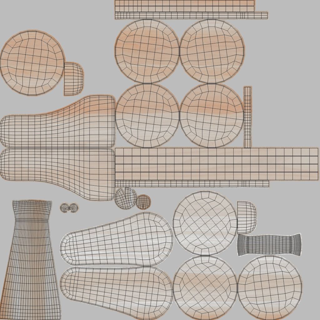 Wooden Bicycle Toy Low-poly 3D model_7