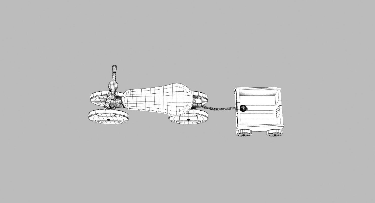 Wooden Bicycle Toy Low-poly 3D model_9