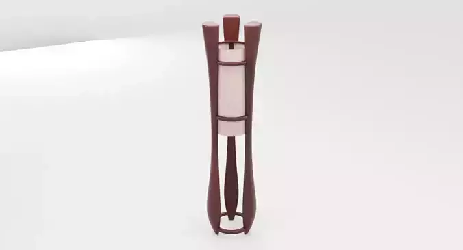 Modern Wooden Floor Lamp Low-poly 3D model