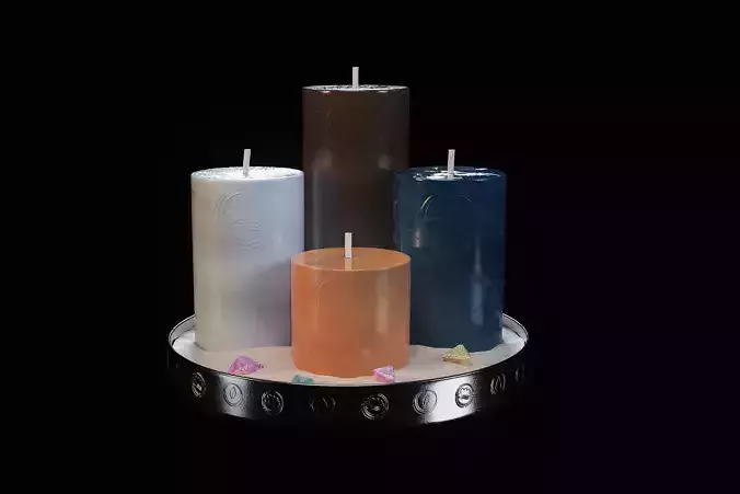 The 4 Elements Candles 3D model The 4 Elements Candles 3D model
