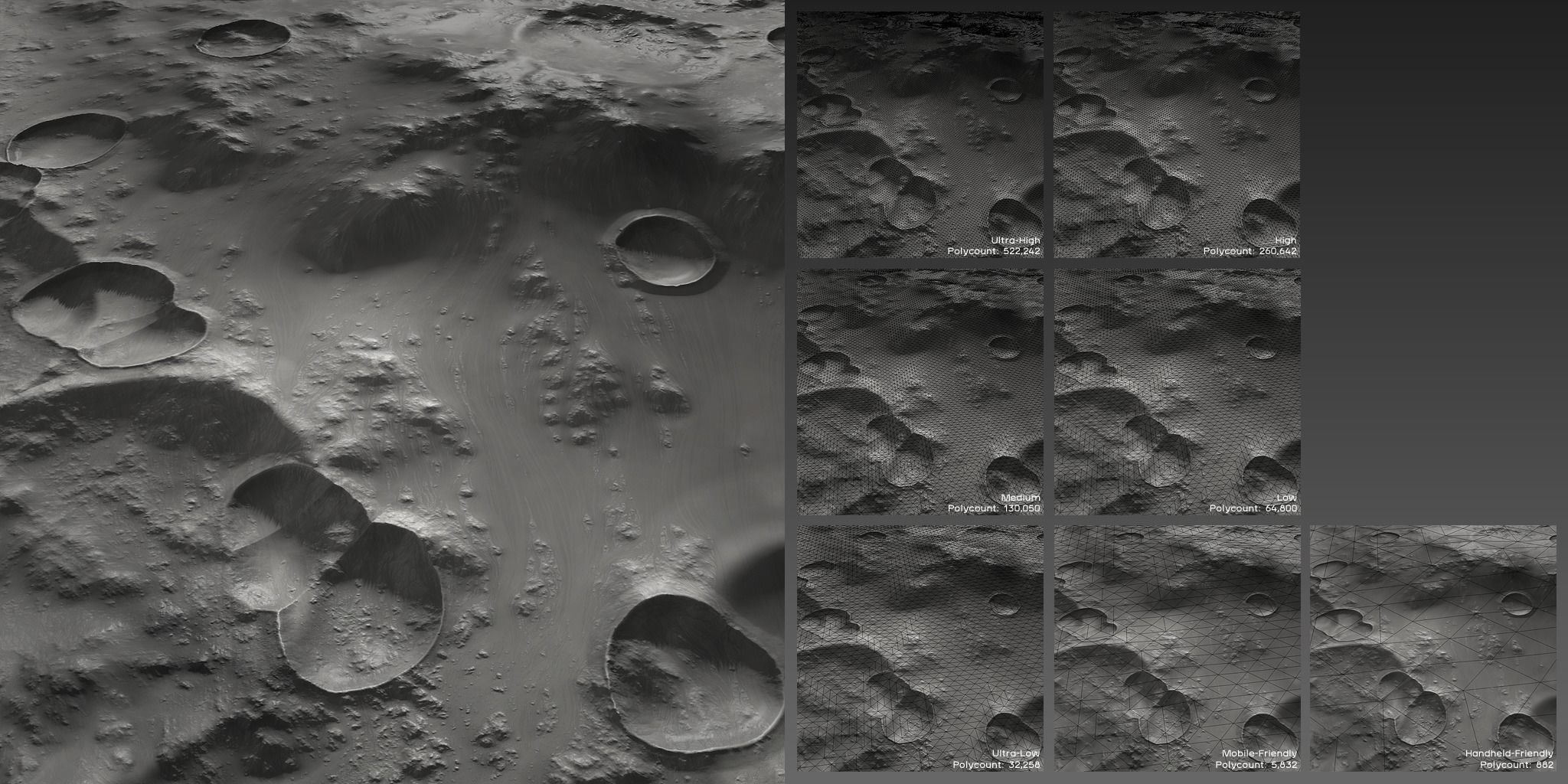 Large-Scale Moon Environment - Plains Low-poly 3D model_6