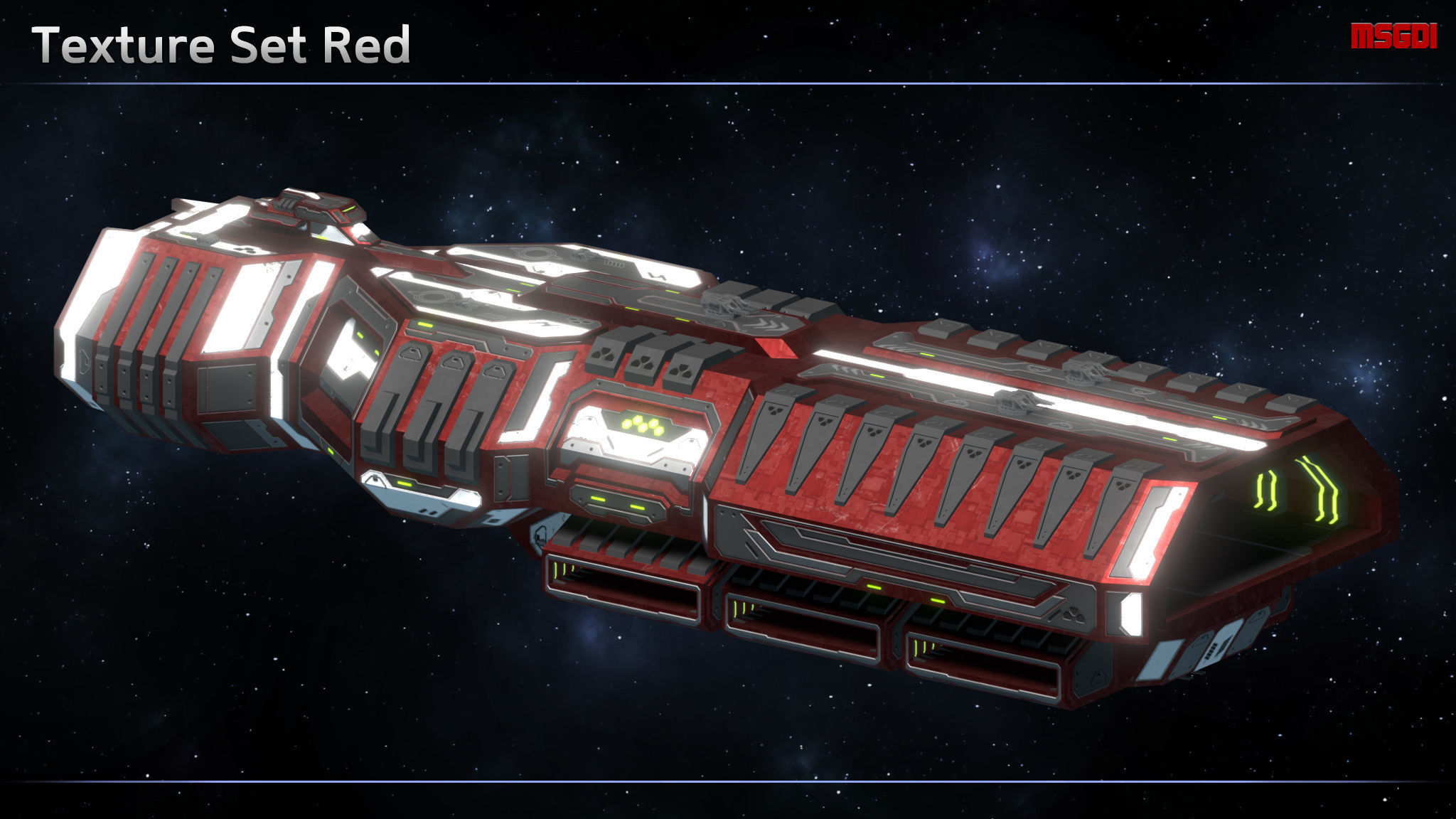 Spaceship Enkar Republic Carrier Polmank Low-poly 3D model_9