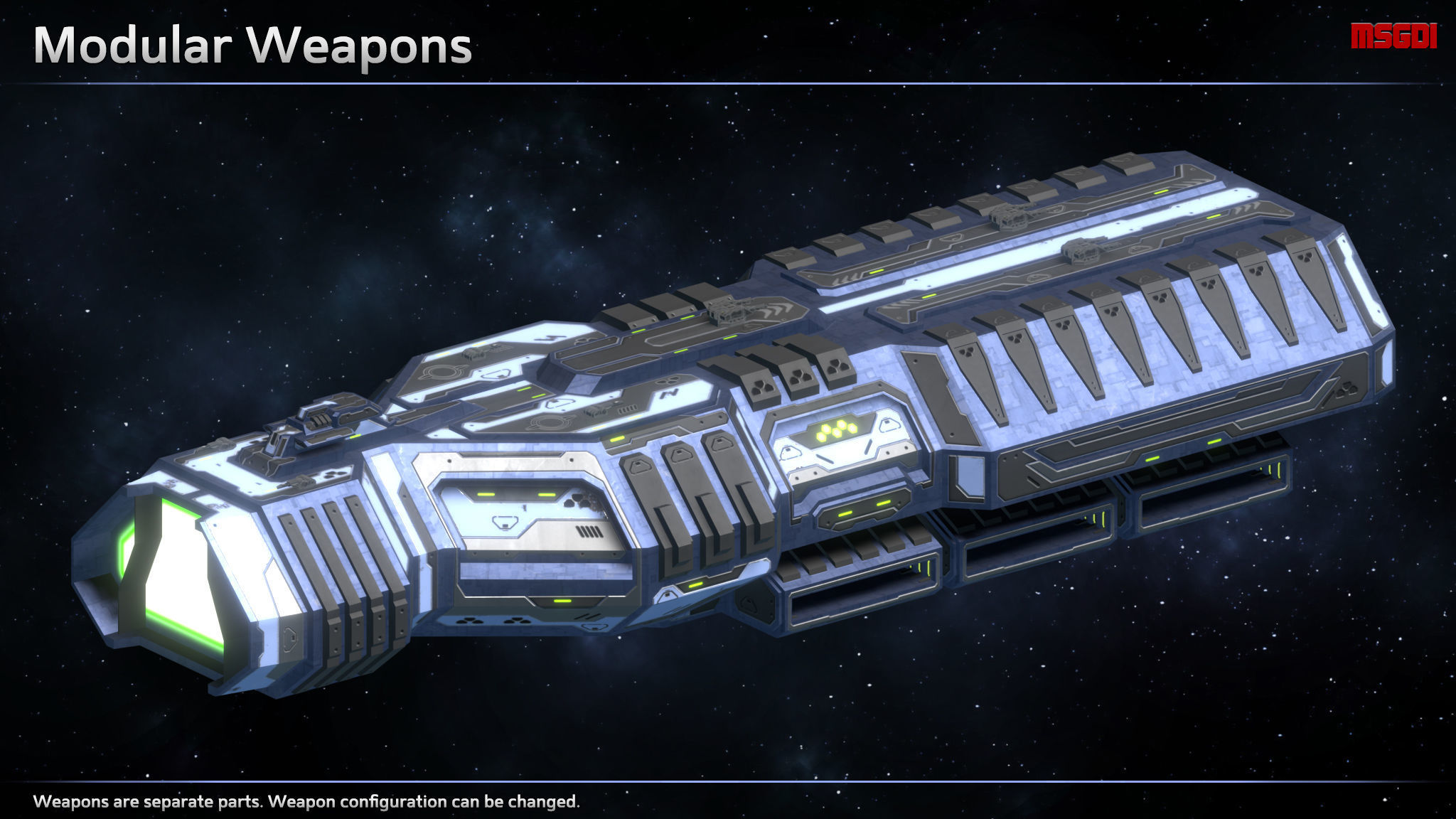 Spaceship Enkar Republic Carrier Polmank Low-poly 3D model_3