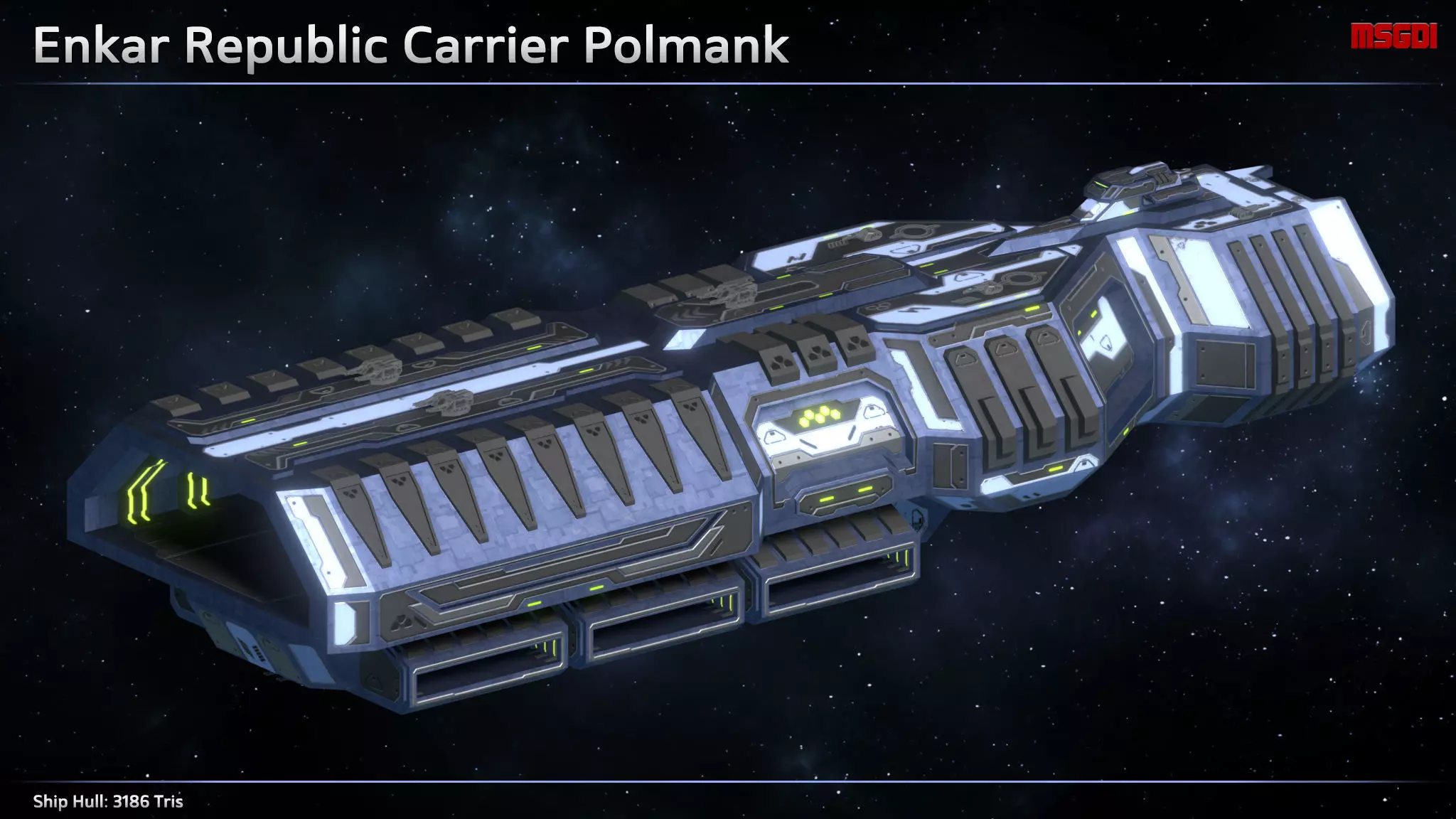 Spaceship Enkar Republic Carrier Polmank Low-poly 3D model_0