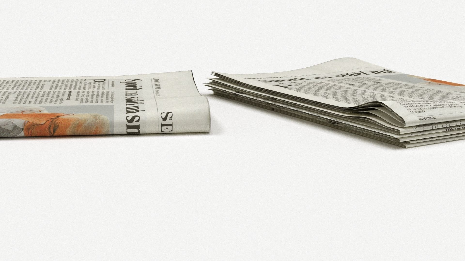 newspaper two newspapers 3D model_1
