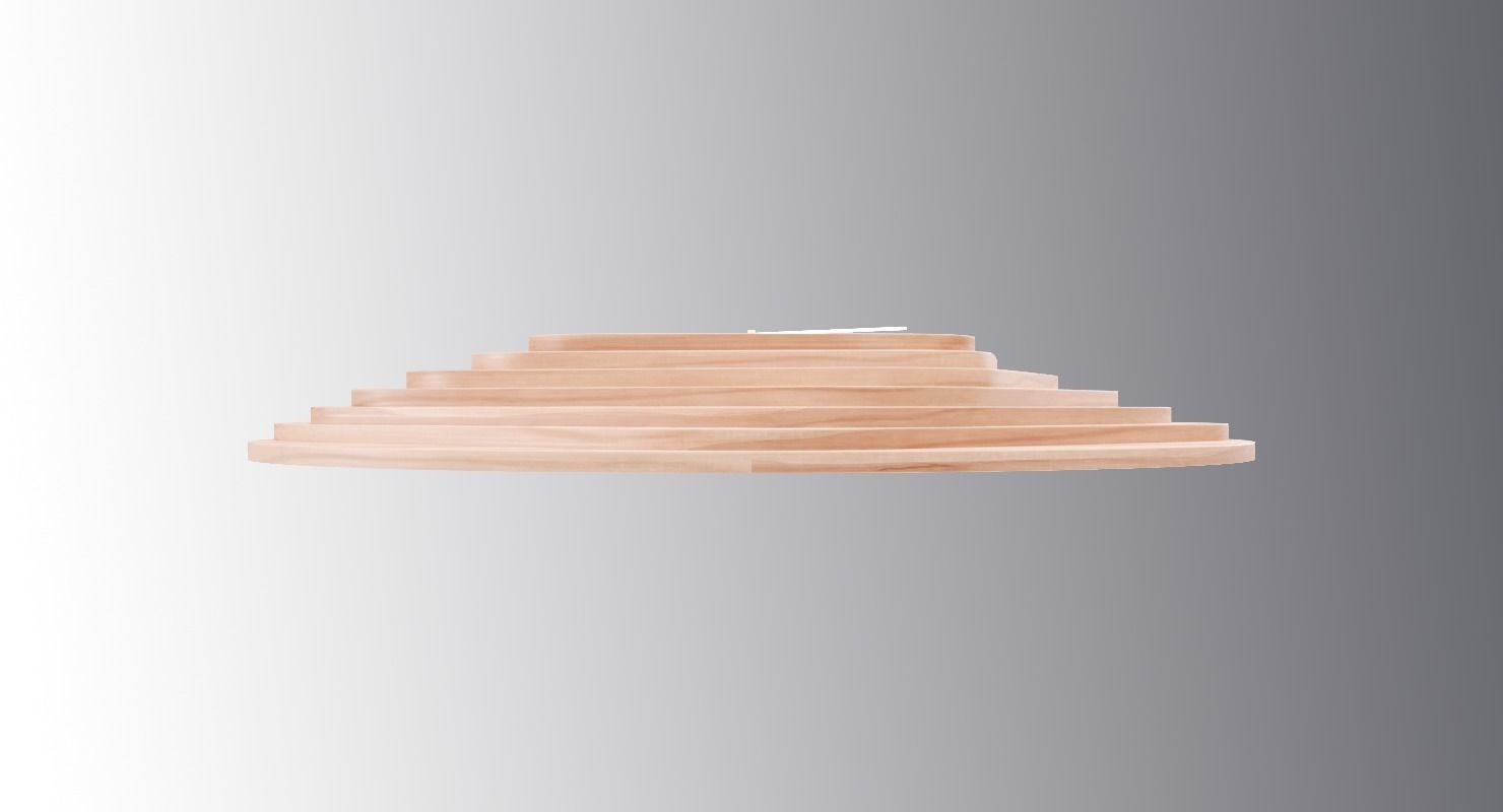 Designer Clock Made of Wood Low-poly 3D model_3