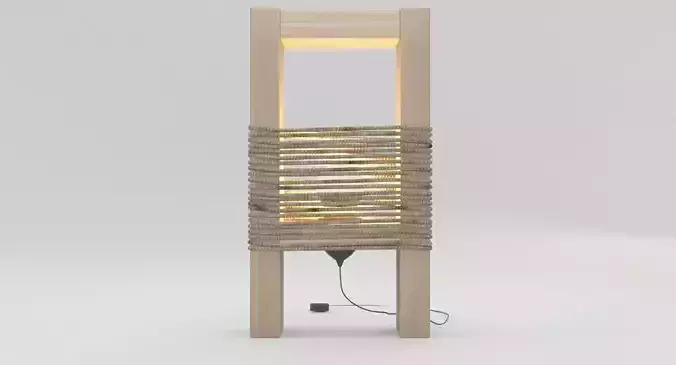 Wooden Modern Lamp Low-poly 3D model
